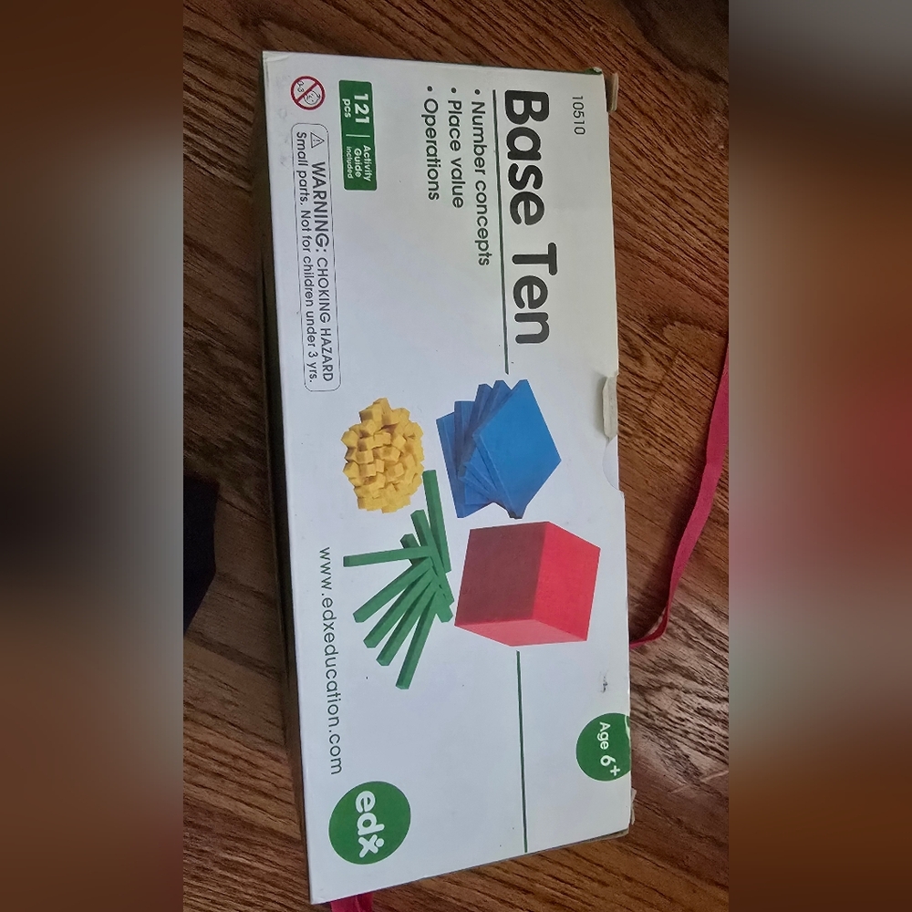 Base Ten Blocks Set - Red, Blue, Green, Yellow